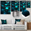 Motif hexagonal turquoise - salon d'art mural géométrique-622146578-622146667