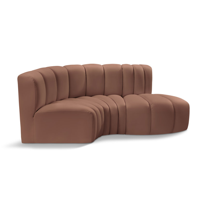 Canapé en cuir 70 po Hollyn, Similicuir doux cognac