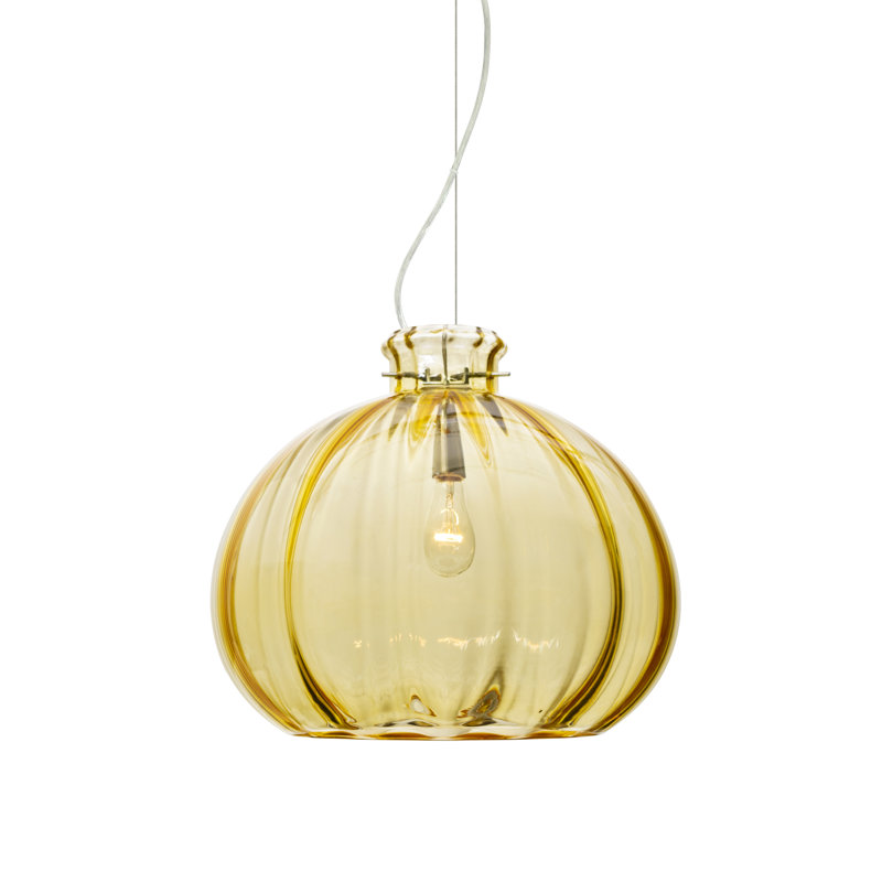 Luminaire suspendu pour dôme simple 1 lumières Pinta, Bronze brossé, Transparent, H 11,88 po x l 14,25 po x P 14,25 po