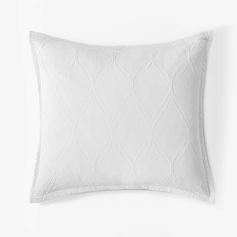 Taie d'oreiller Vance, blanche, standard, Taie décorative simple extra longue, Blanc abstrait