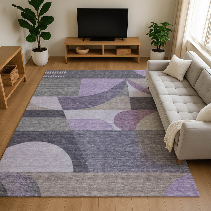 Premium Machine Washable Slesnick AMF1667 Mid Century Rug, Rectangle 2'6" x 3'10"
