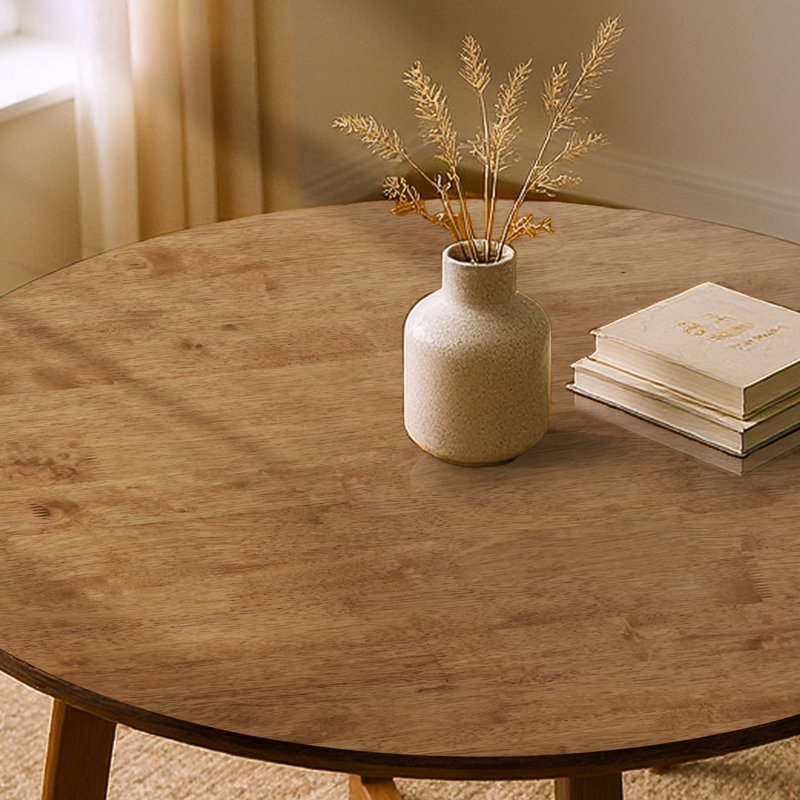  Alma 36 Inches Round Dining Table for 2-4, Rubber Wood, Mid-Century Modern Kitchen & Dining Room Tables with Cross Legs, Space-Saving, Water-Resistant & Versatile, Easy Setup, Natural