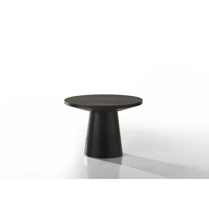 Table de bout ronde en ébène 22 po avec base piédestal Jasper
