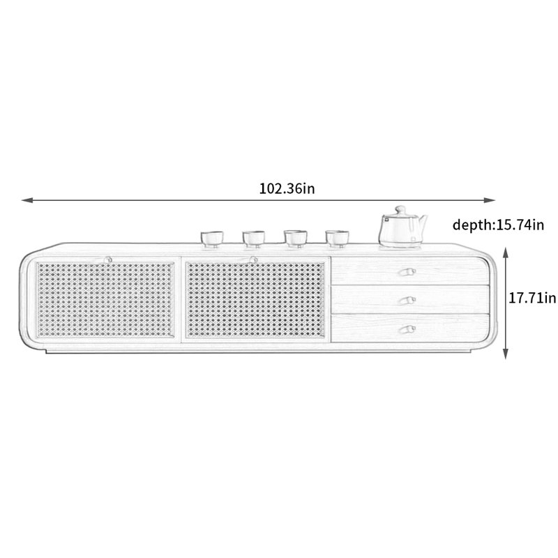 Meuble télé Minimal Log Air, 102.36"