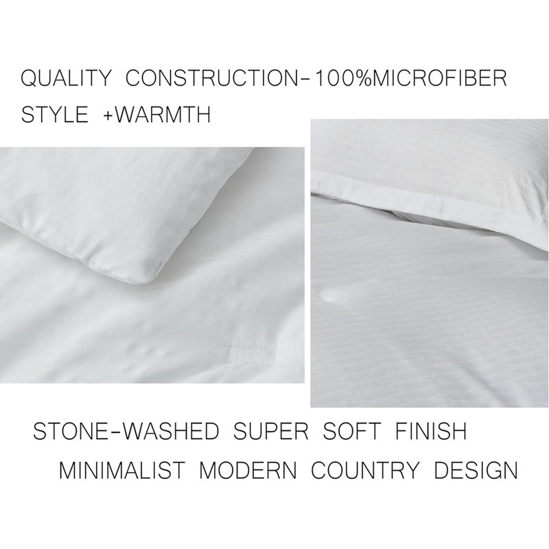 Calvin Polyester Jacquard Comforter Set, White, Full Comforter + 2 Standard Shams
