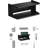 Universal Stick-On Wall Shelf Double Tray Holder for Bed to Store Cell Phones, Remote Controls (Black)