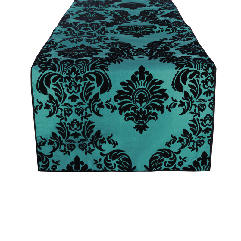 Batum, 72" x 12", Black/Aqua Green