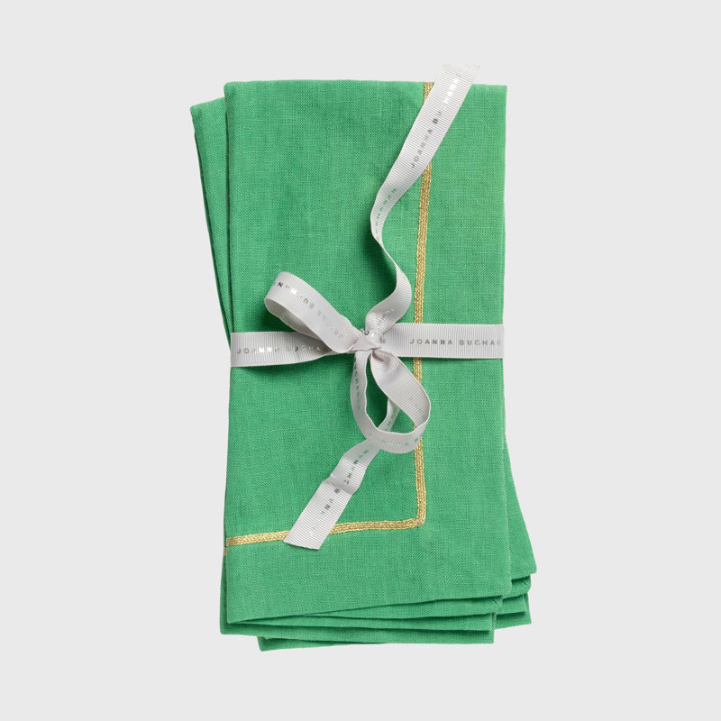 Linen Square Napkins, Grass Green