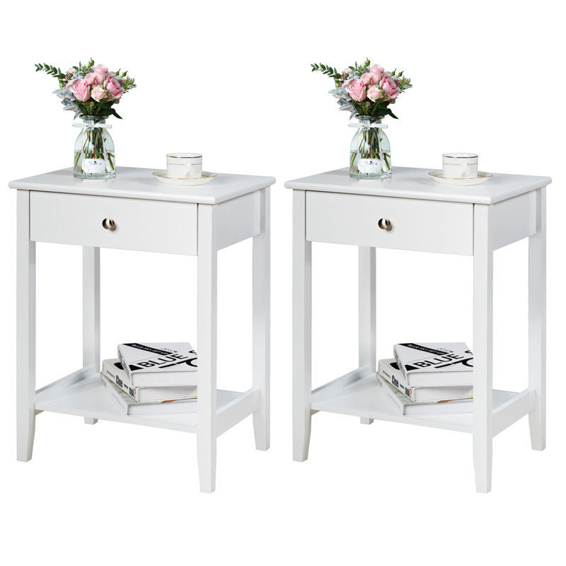 Amileah Side Table Set, White