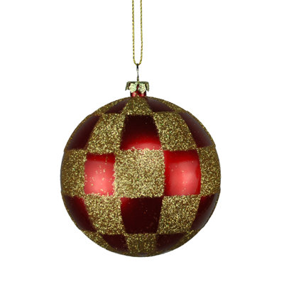 4'' Checkered Ball Ornament
