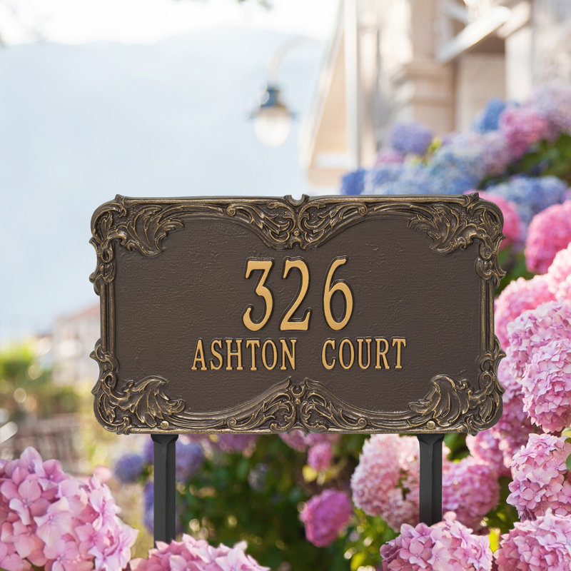 Plaque d'adresse sur 2 lignes Signature Series, Or, Oui, Bronze