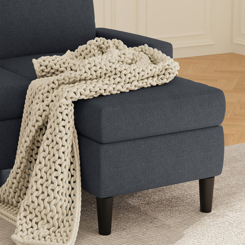 Canapé rembourré 73,6 po Suellen, Polyester noir