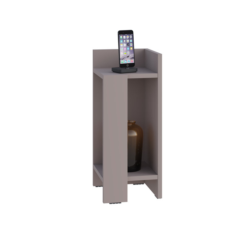 Lochlan Modern Compact Nightstand Bedside Table 25 x 27 x 60cm  Bedroom Furniture, Light Mocha, Right Orientation