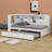 Daybed With Storage Shelves, USB And Trundle-1873293059
