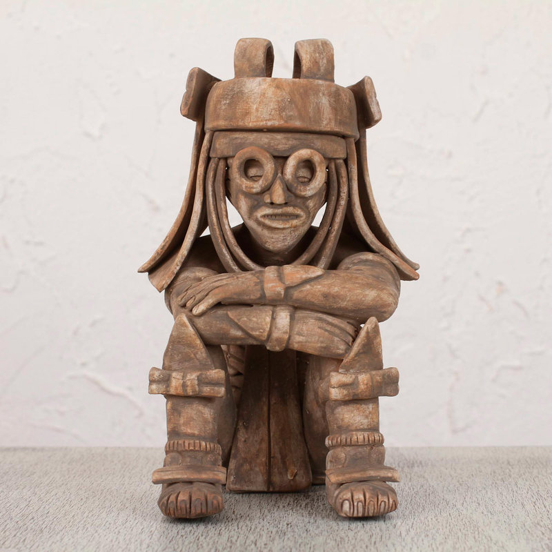Hand Crafted Aztec Archaeological Ceramic Figurine