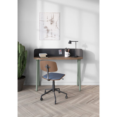 Eta Oval Solid Wood Base Writing Desk