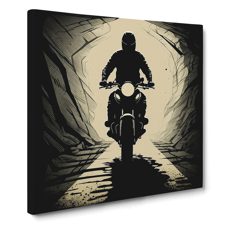 Motorcycle Silhouette - Wrapped Canvas, 35cm H x 35cm W x 3cm D