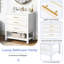 Armoire de salle de bain moderne 30 pouces - blanc, intérieur spacieux, espace ouvert, espace de rangement blanc avec détails or, options polyvalentes, détails