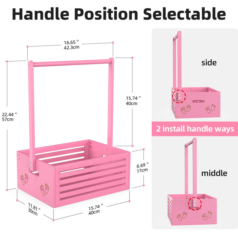 Armoire avec cage de rangement pour bébé Anie, Rose