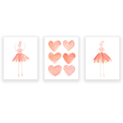 Little Girls Ballet Artwork, Paper Prints