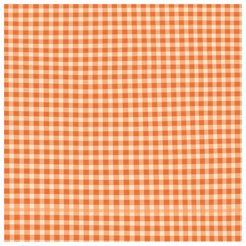 Orange White Gingham Double Sided Throw Pillows, 18 x 18 inches