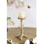 Ensemble de 2 porte-bougie pilier en aluminium doré avec motif de branches de corail, S: 4,7 x 4,7 x 9,8 po L: 4,7 x 4,7 x 11,8