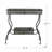 32x15x31" Maggie Galvanized Tray Table, Gray