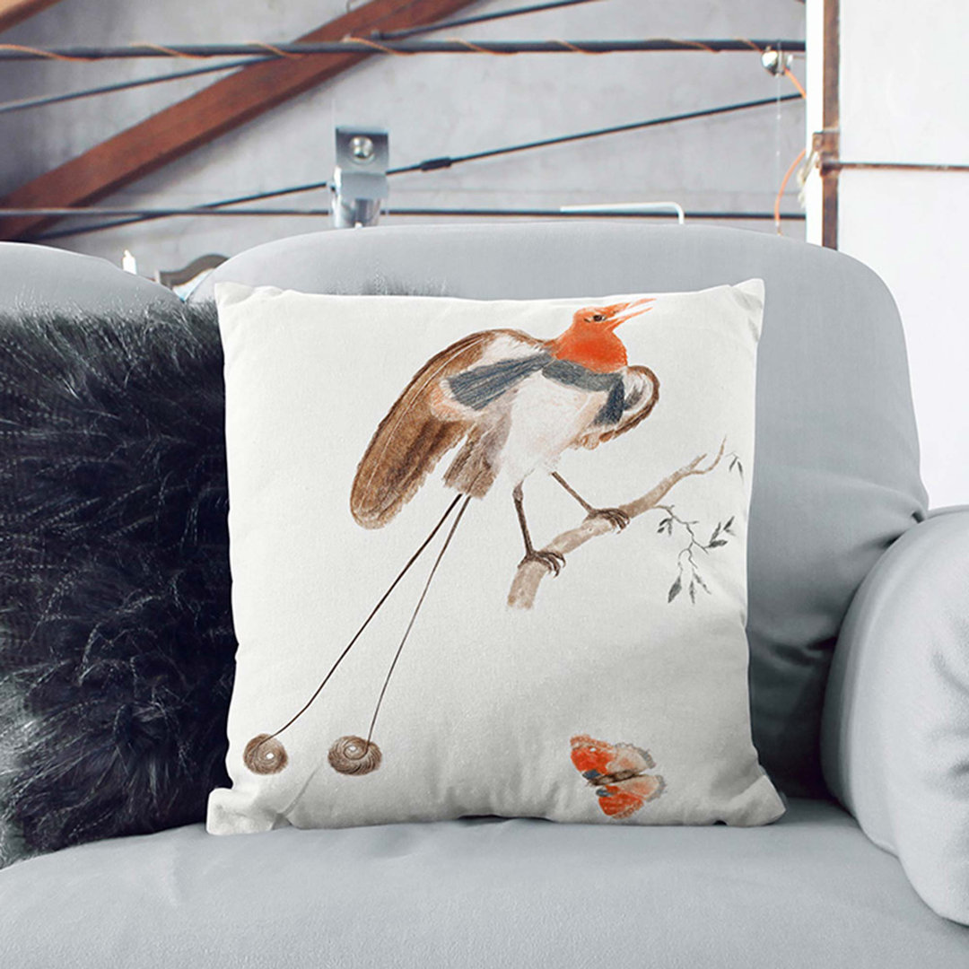 Bird of Paradise & Butterfly Cushion with Filling