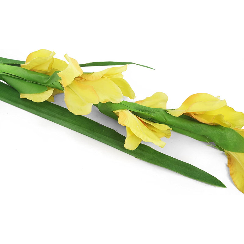 Silk Iris Arrangement, Yellow, 122cm H x 12cm W x 10cm D