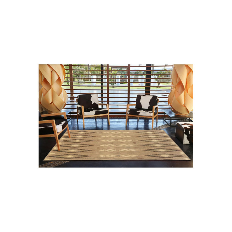 Tapis géométrique vintage lavable à la machine, Carré 4 pi 11 po