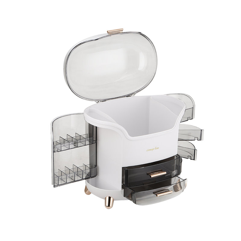 Mappsville Plastic Makeup Organiser, White