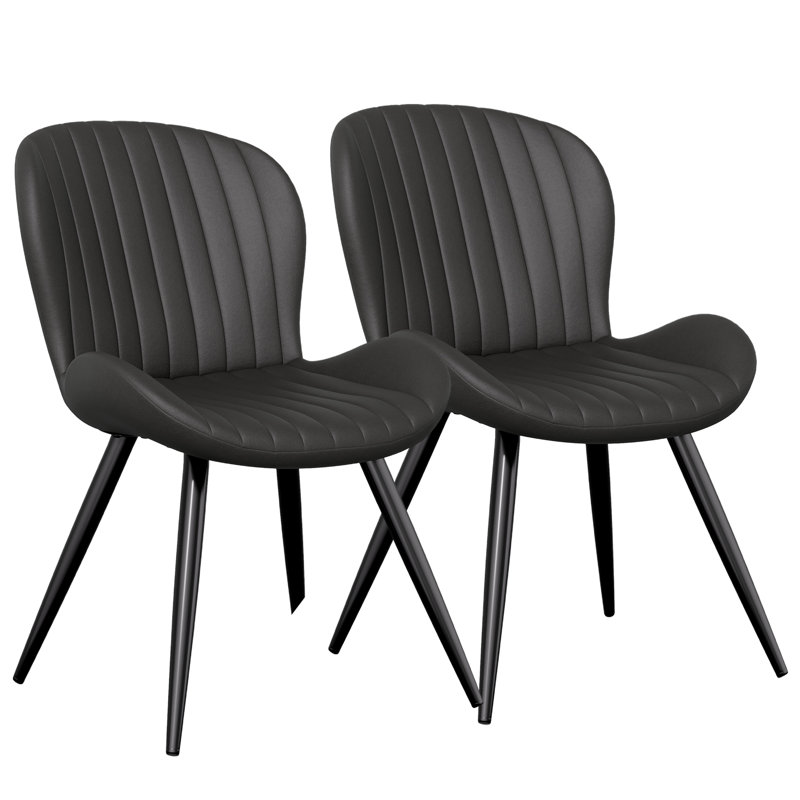 44.5 cm H Full Back Side Chair, Black