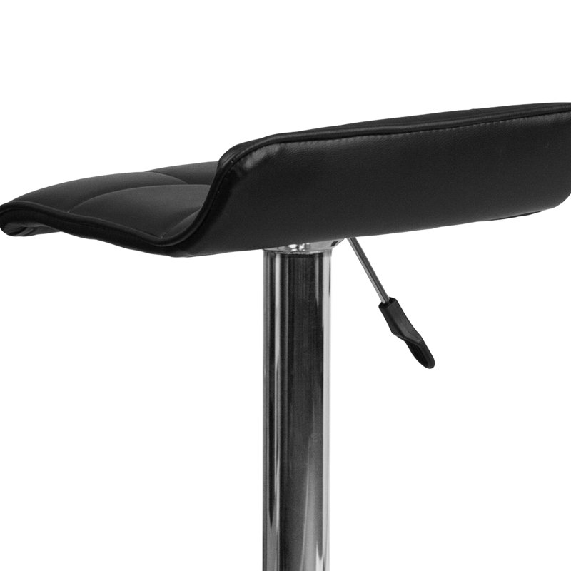 Noriega Swivel Upholstered Adjustable Height Counter Stool with Metal Frame, Black