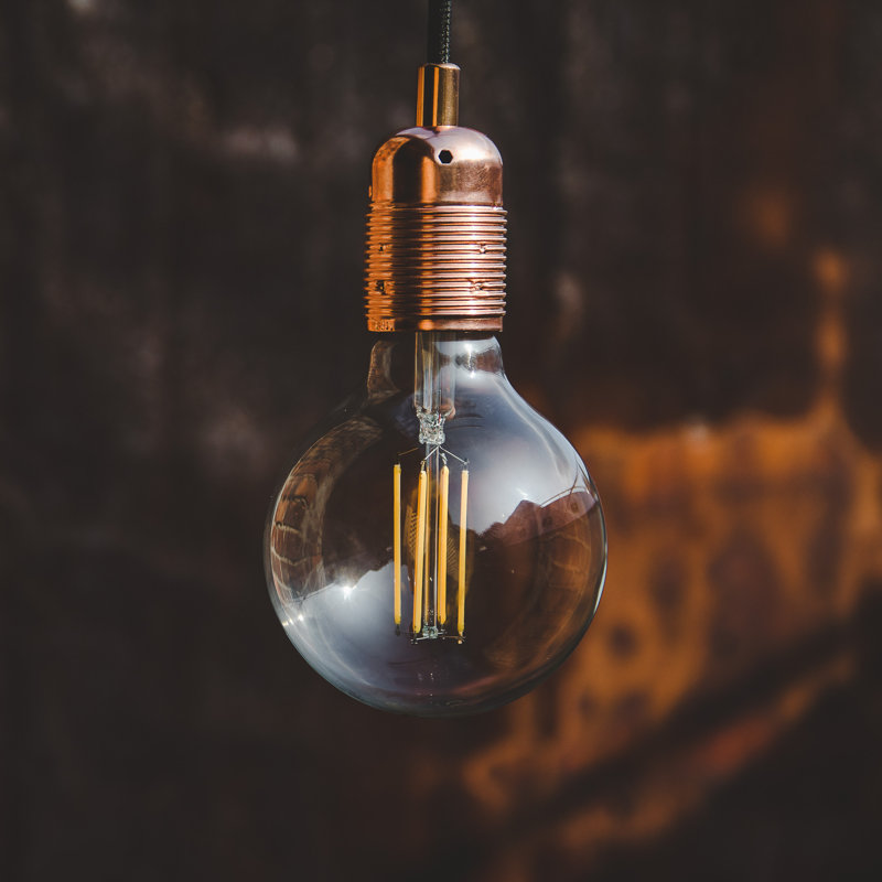 Rona 2 - Light Bulb Pendant, 507cm H x 7cm W x 4cm D, Copper