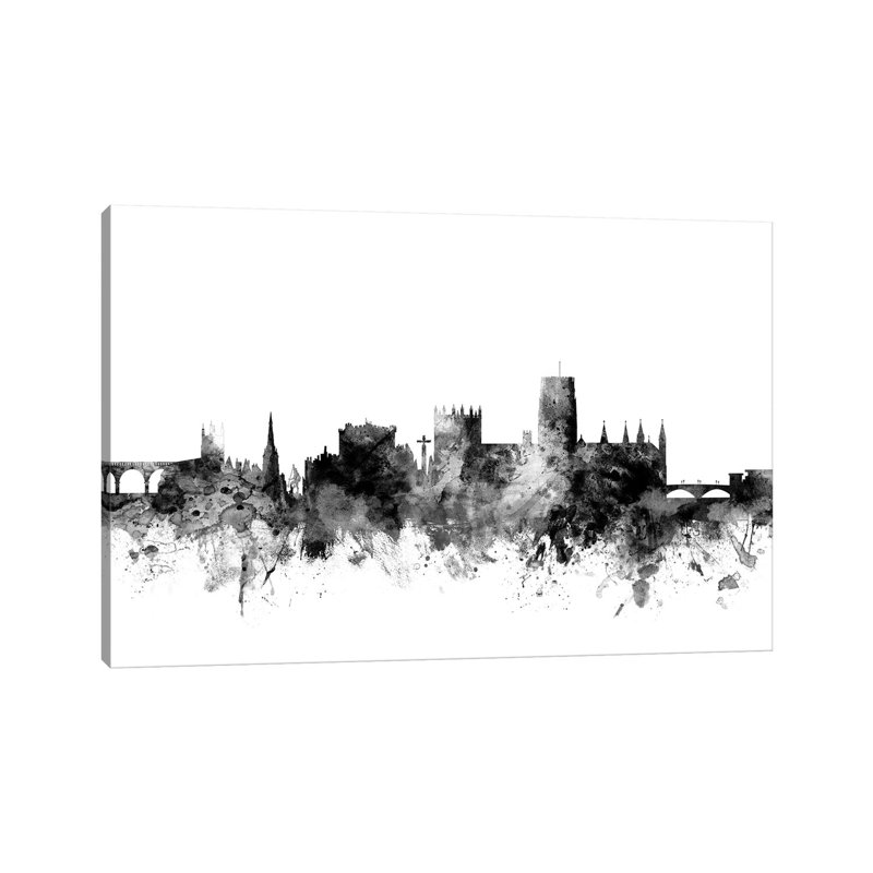 Durham, England In Black & White by Michael Tompsett - Wrapped Canvas Gallery-Wrapped Canvas Giclée