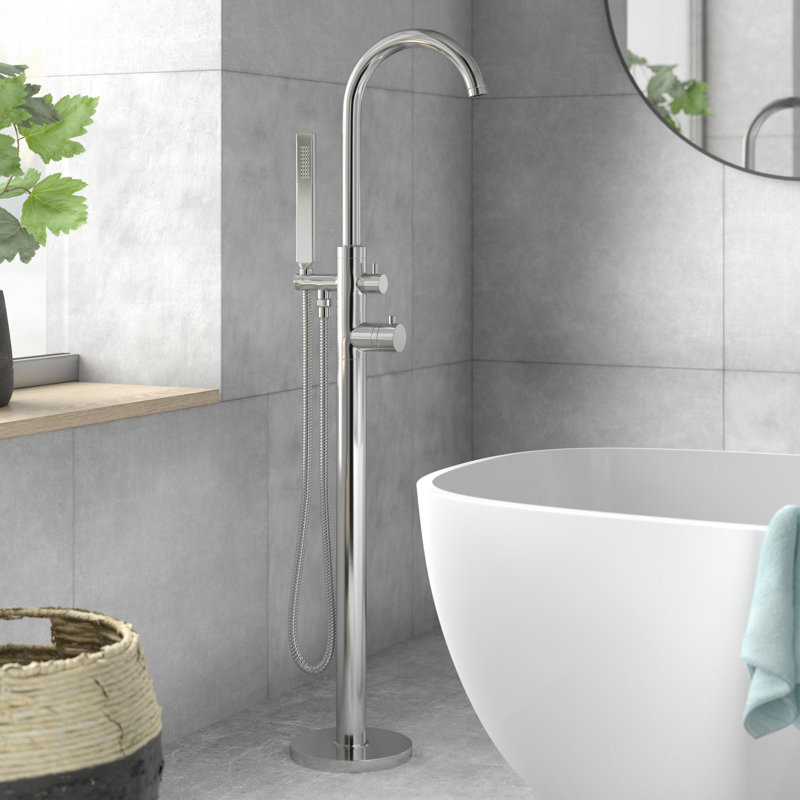 Tec 2 Handle Floor Bath Faucet Bath Filler with Diverter