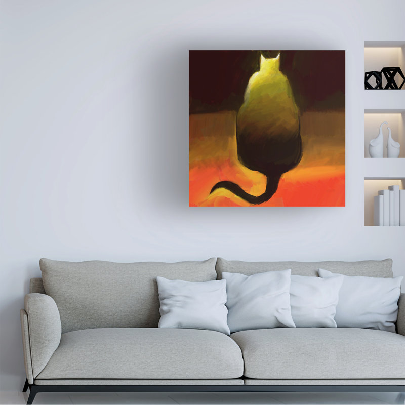 Art mural sur toile tendue - "How-5-5-20", art mural vert Howie pour le salon, la chambre à coucher ou le bureau - 14 x 14