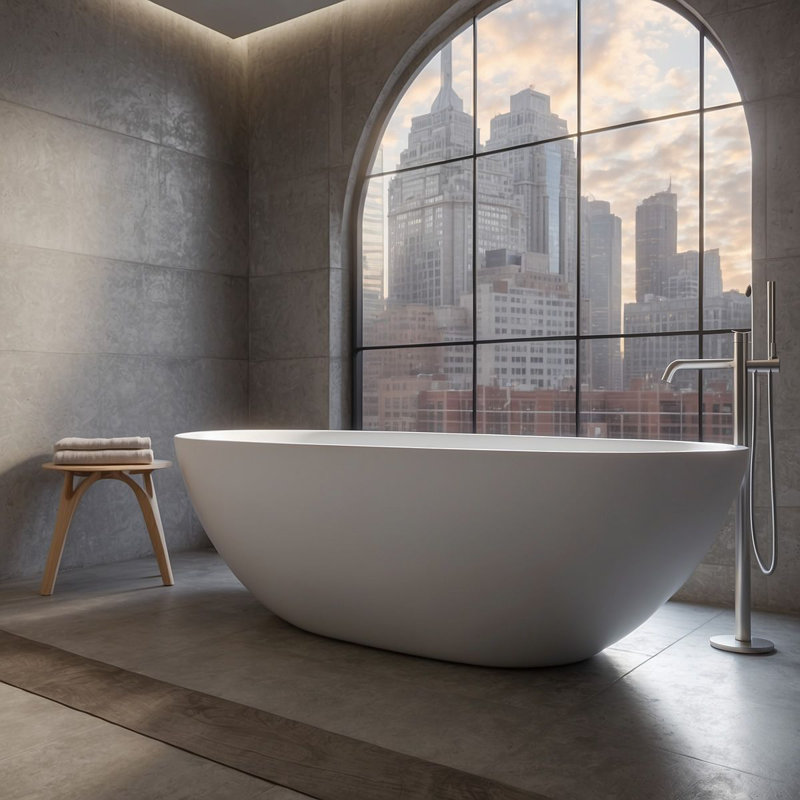 Hewett 1800mm x 850mm Soaking Stone Bathtub