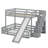 Keeana Twin Over Full Bunk Bed With Slide, Storage Staircase-1942350058