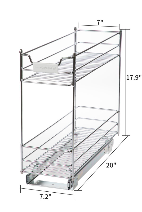 Calionna Pull Out Kitchen Cabinet Organizer with Two Tiers of Storage, 14 inch W x 20 inch D Rebrilliant