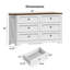 Grande commode à 6 tiroirs pour la chambre à coucher, commode en bois blanc de 52 po avec poignée en métal rétro, meuble télé avec rangement pour commodes de style maison de campagne, couloir