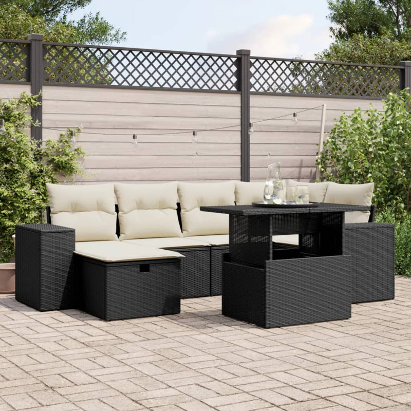 Ensemble de canapé de jardin en rotin PE Vidaxl