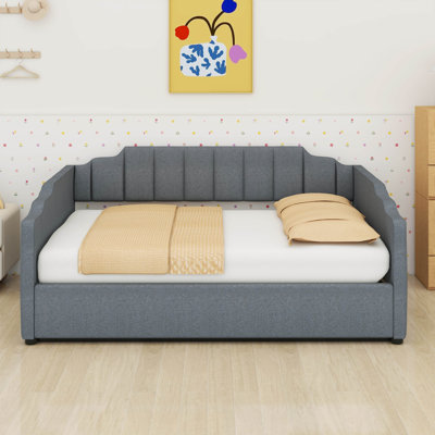 Lit de jour double rembourré pleine grandeur, cadre de lit de rangement pour garçons, filles, enfants et tout-petits, lit d'angle peu encombrant pour le salon, la chambre et la chambre d'amis