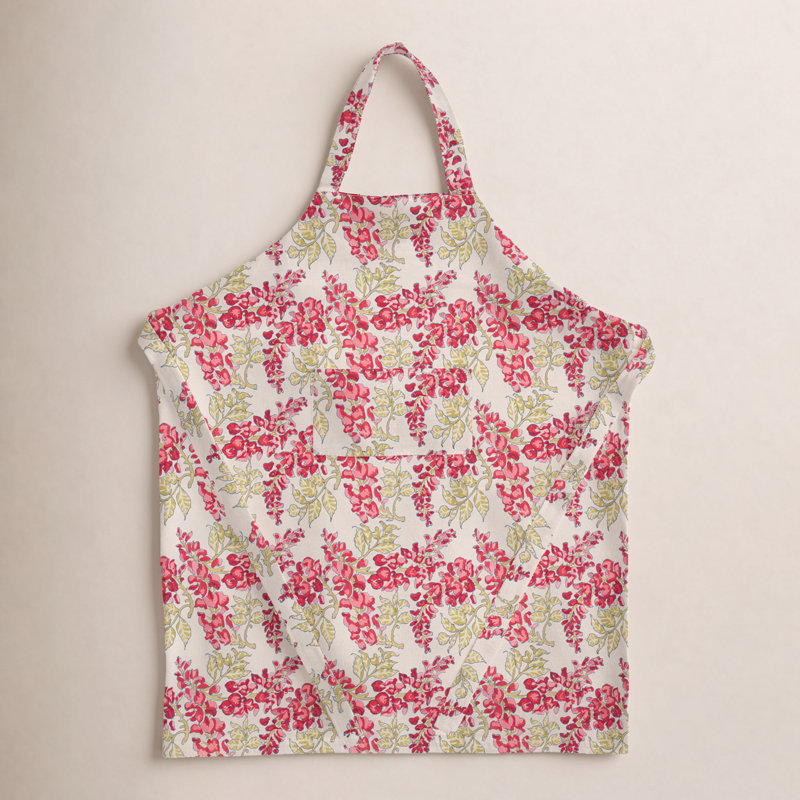 Kappa 32" W x 36" L Apron, Green/Pink
