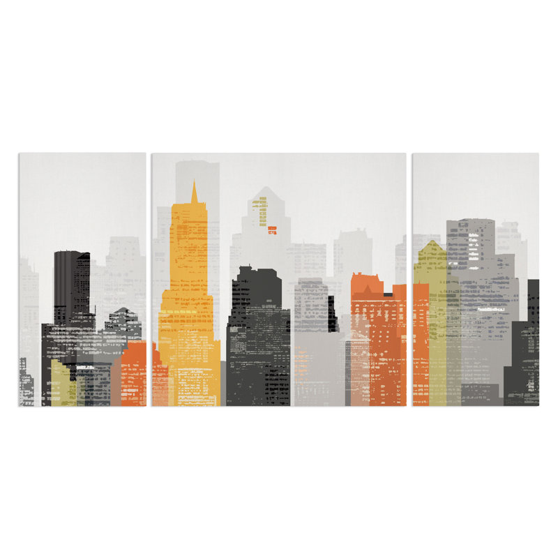 Element City - 3, reproduction d'art sur toile, H 40 po x l 60 po x P 1,5 po