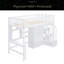 Lit mezzanine simple avec bibliothèque, tiroirs, bureau et garde-robe-1720713487