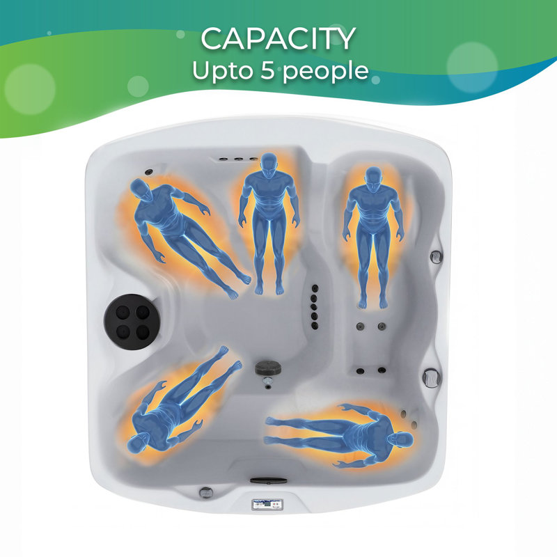 Lifesmart LS550 Plus 230 Volt 5-Person 65-Jet Rectangle Hot Tub with Ozonator, Espresso