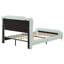 Structure de lit tapissier moderne, lit plateforme grand avec tête de lit à oreilles, revêtement en cuir de polyuréthane, aucun sommier tapissier, silencieux, assemblage facile, structure de lit robuste pour la chambre à coucher, gris-1995801401-1995801407