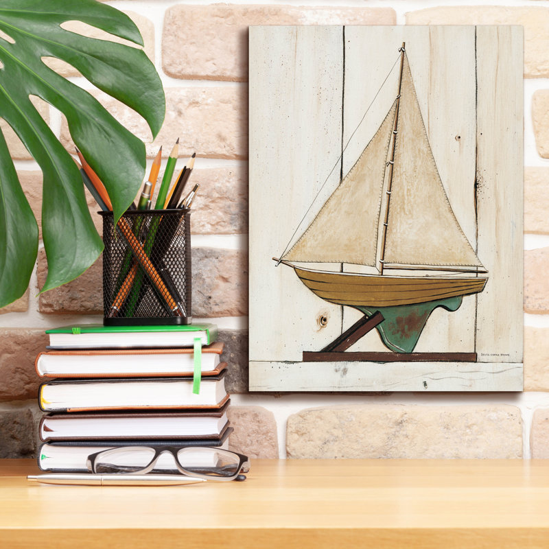 Toile épique Graffiti «Pond Yacht 1» par David Carter Brown, 12 po x 16 po