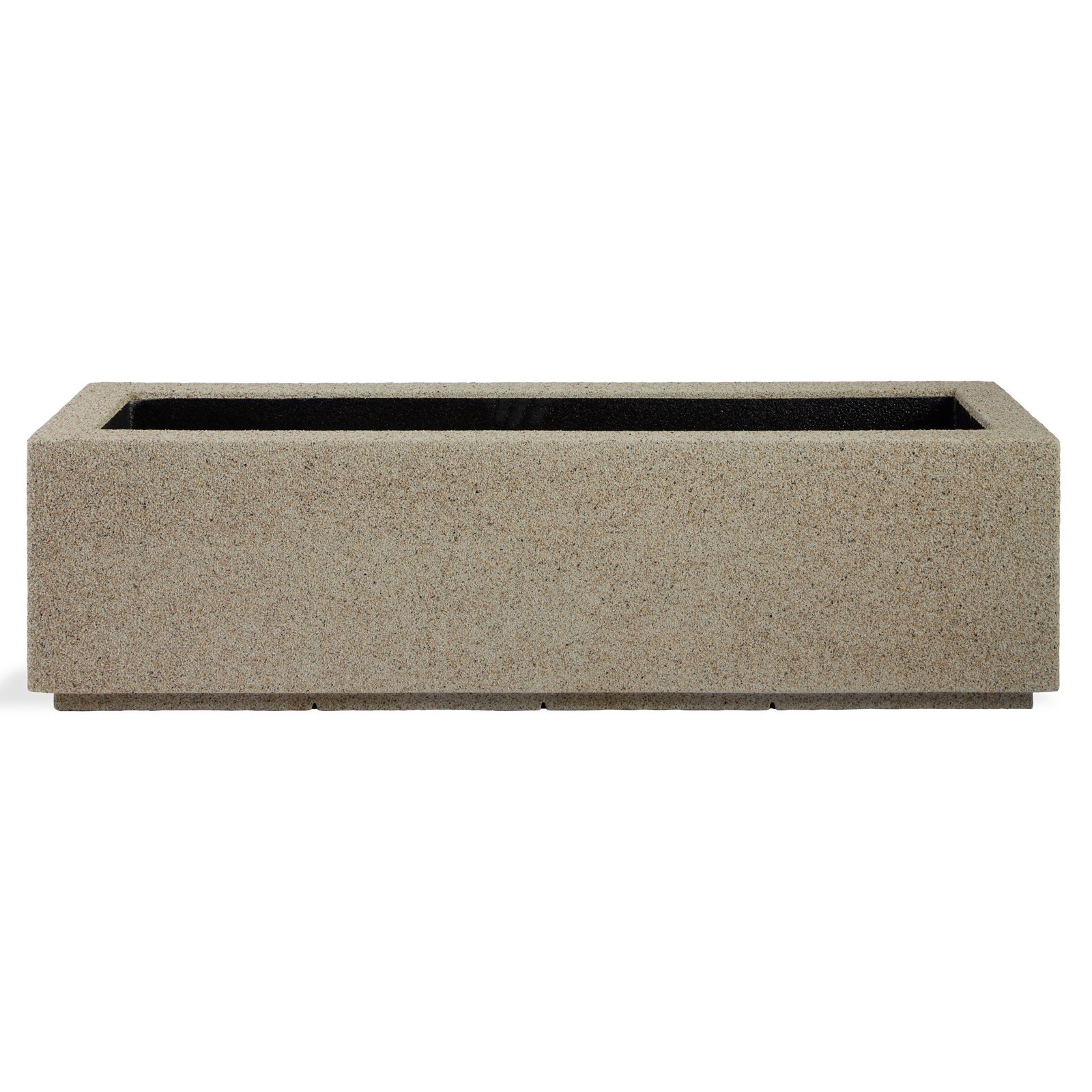 Gita Tall Lightweight Outdoor Trough Planter Box, Sandstone Granite, 12"H x 46"W x 17"D